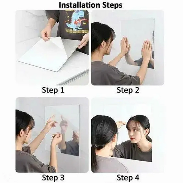 Adhesive Wall Sticker Mirror Square Shape Small