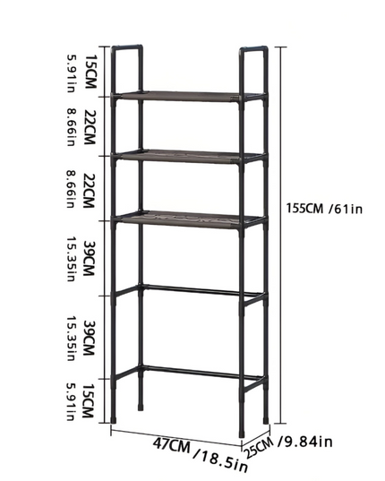 رف تخزين المرحاض بثلاث طبقات
