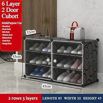 Shoe Rack 2 Column 3 Layer 2 Doors