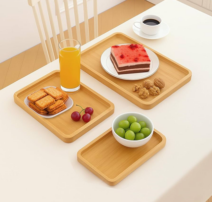 Multi use Bamboo Serving Tray 3 Set
