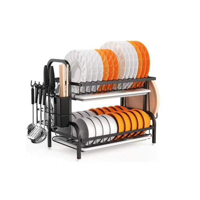 رف أطباق مكون من طبقتين