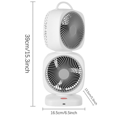Double Head Rotating Desk Fan Rechargeable
