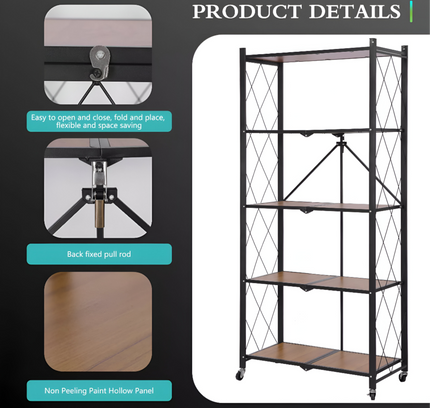 رف مطبخ خشبي مكون من 5 طبقات
