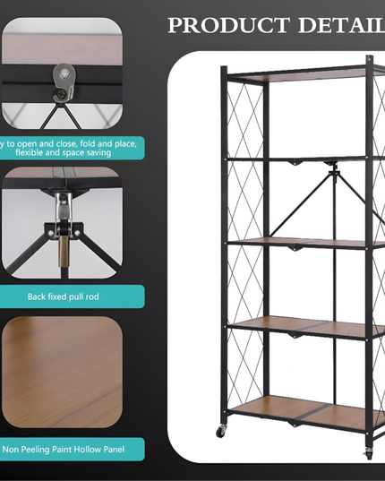 Kitchen Rack 5 layer wooden shelf