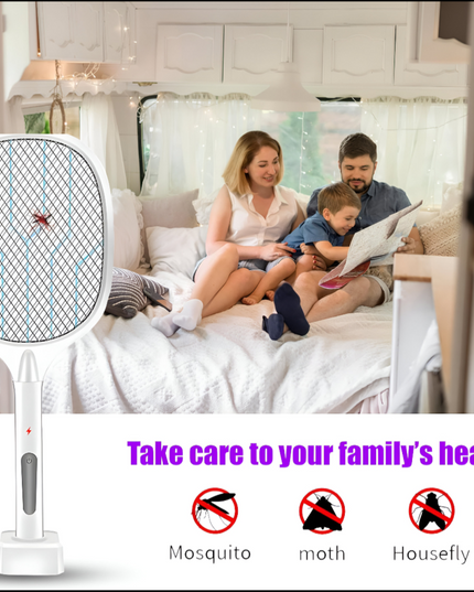 2-in-1 High-Power Electric Fly Swatter 3000V-USB Rechargeable