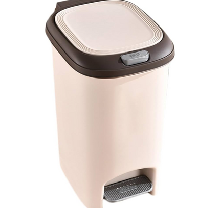 Plastic Trash Can Footsteps with Lid 10L