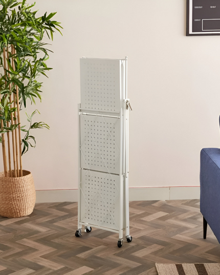 Foldable Kitchen Storage Rack 3 Layer White