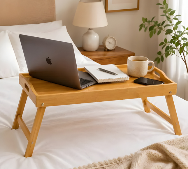 Foldable Bamboo Tray with Bed Table