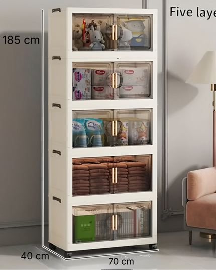 خزانة تخزين قابلة للطي 5 طبقات 185 سم