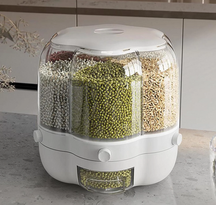 Rotating Grain Rice Storage Dispenser