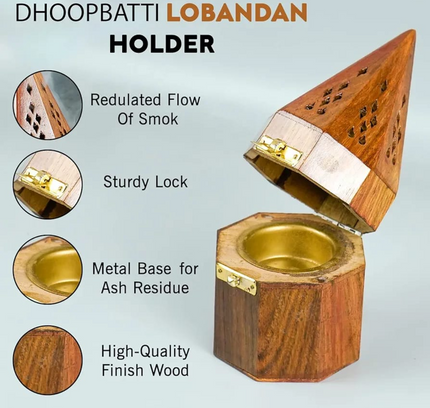 Hexagonal Wooden Burner 7153/L