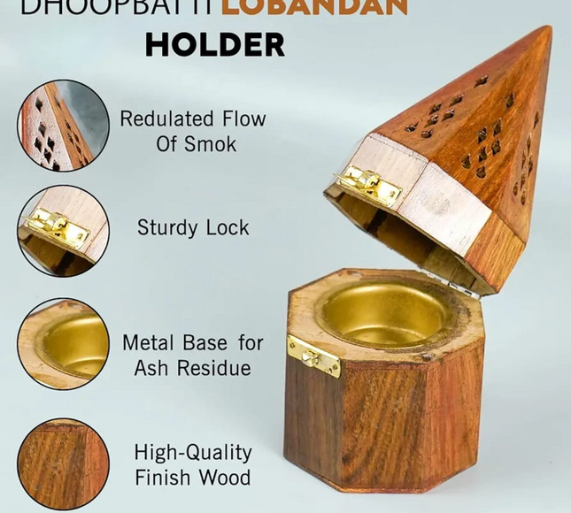 Hexagonal Wooden Burner 7153/L