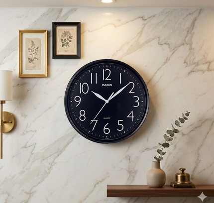 Casio Wall Clock Analog Iq-05-1Df Black