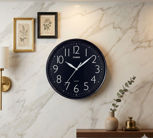 Casio Wall Clock Analog Iq-05-1Df Black