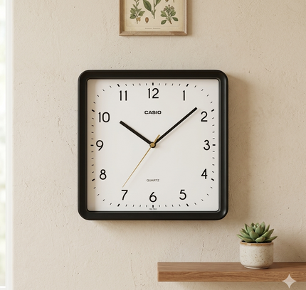 Casio Square Shape Wall Clock Black Iq152-1DF
