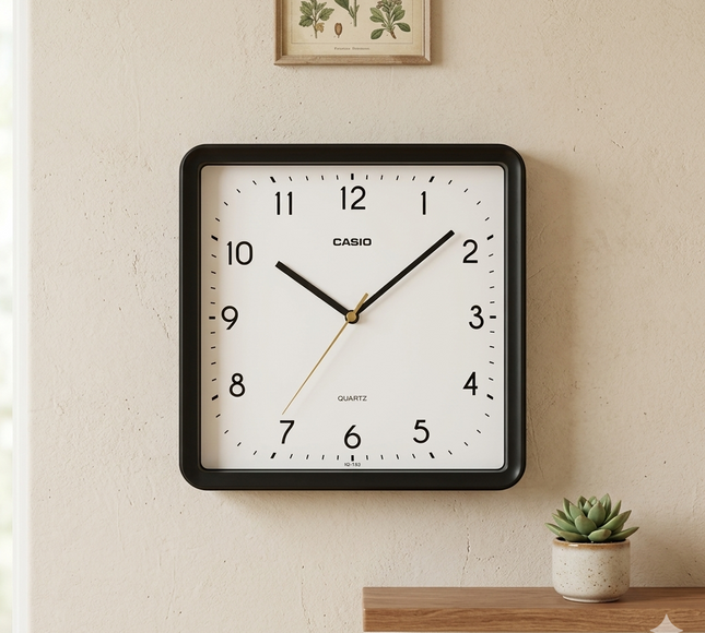 Casio Square Shape Wall Clock Black Iq152-1DF