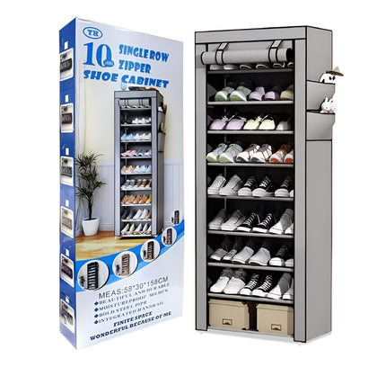 رف أحذية بسحاب 10 طبقات