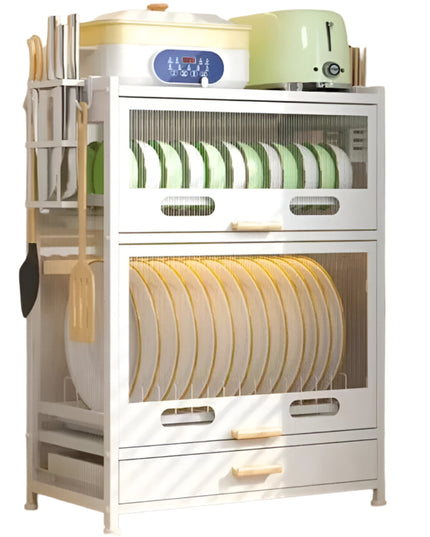 Kitchen Dish Organizer Cabinet with Drawer