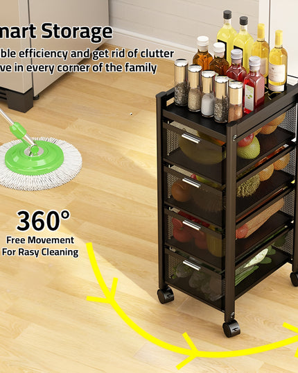 Multi-Layer Drawer Kitchen Trolley Rack