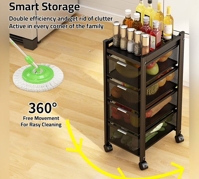رف عربة المطبخ متعدد الطبقات
