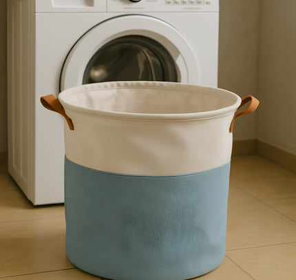 سلة غسيل قابلة للطي مصنوعة من القماش الدائري