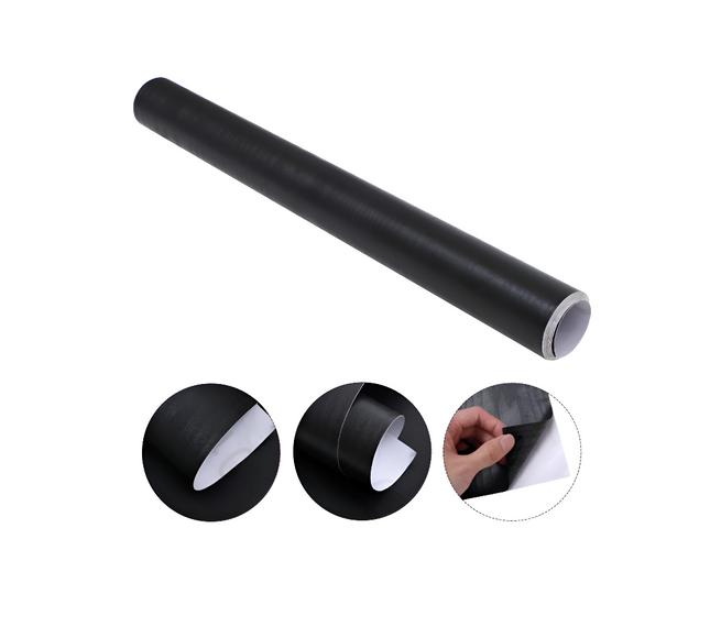 لفات ورق لاصقة ذاتية اللصق باللون الأسود 10 أمتار