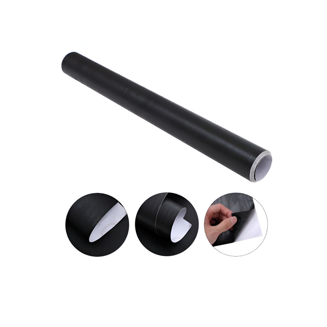 لفات ورق لاصقة ذاتية اللصق باللون الأسود 10 أمتار