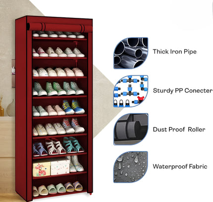 رف أحذية بسحاب 10 طبقات