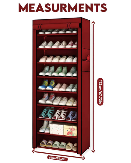 Zipper Shoe Rack 10 Layer