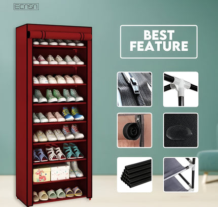 رف أحذية بسحاب 10 طبقات