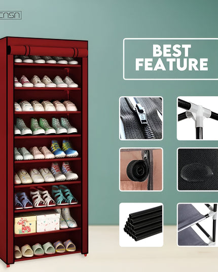Zipper Shoe Rack 10 Layer