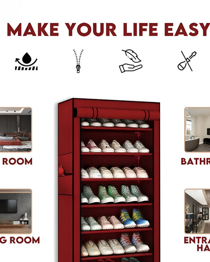 Zipper Shoe Rack 10 Layer
