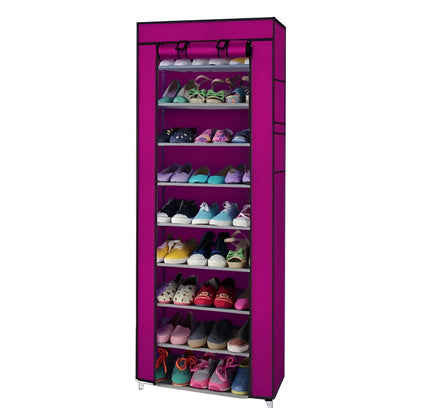 رف أحذية بسحاب 10 طبقات