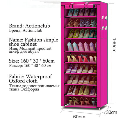 رف أحذية بسحاب 10 طبقات