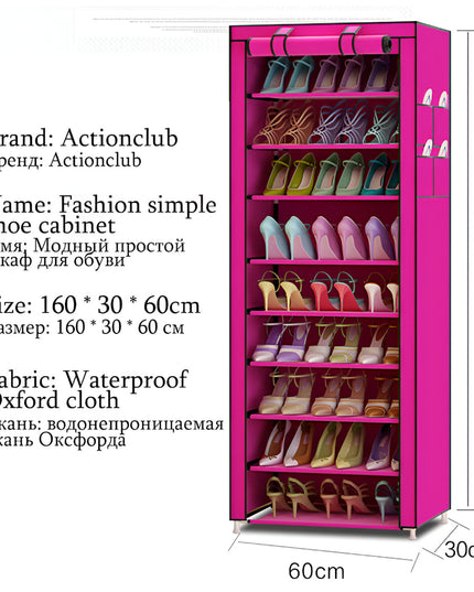 Zipper Shoe Rack 10 Layer