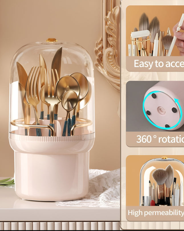 Makeup Brush Holder Organizer with Lid Dustproof